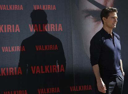 Tom Cruise, ayer por la mañana en Madrid, donde acudió al preestreno de <i>Valkiria.</i>