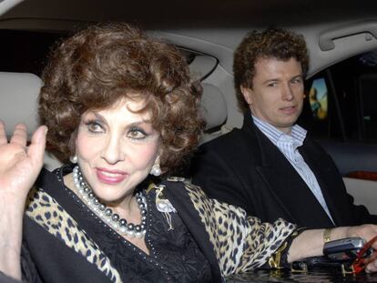 Gina Lollobrigida y Javier Rigau, en Sevilla en 2006.