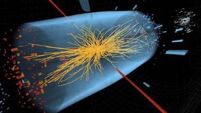 Colisión entre protones en un experimento del Laboratorio Europeo de Física de Partículas en busca del bosón de Higgs.