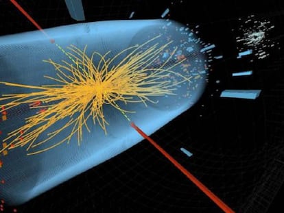 Colisión entre protones en un experimento del Laboratorio Europeo de Física de Partículas en busca del bosón de Higgs.