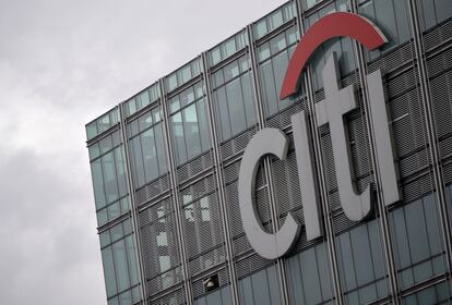 El logo de Citi en sus oficinas de Londres.