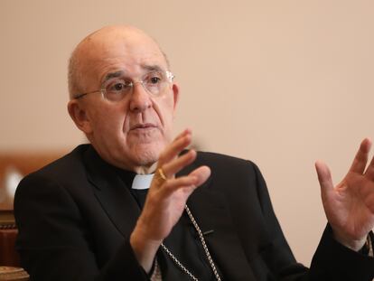 Retratos del arzobispo de Madrid, Carlos Osoro, en septiembre de 2020.