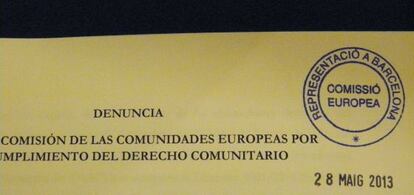 Un detalle de la denuncia presentada hoy ante la Comisi&oacute;n Europea. 