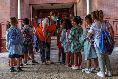 Alumnos de primaria en un colegio de Toledo.