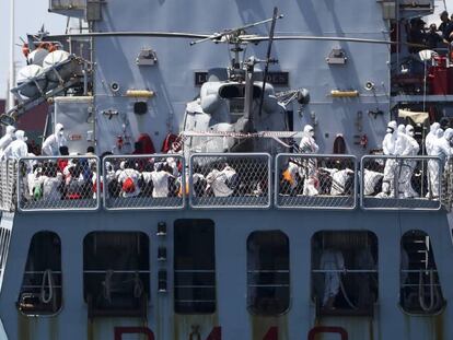 Llegada al puerto de Valencia de los refugiados del 'Aquarius'.