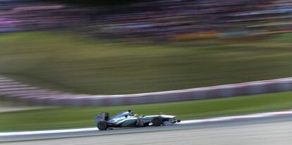 Rosberg, rodando ayer en Montmeló