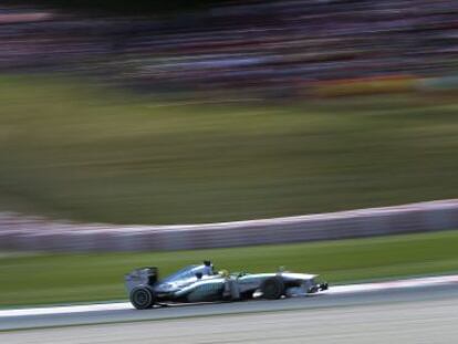 Rosberg, rodando ayer en Montmeló