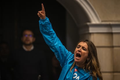 La senadora Paloma Valencia durante sesión del Senado, el 20 de junio del 2023.