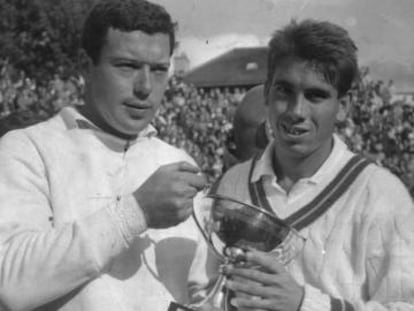 Santana, junto a Pietrangeli, tras ganar Roland Garros en 1961.