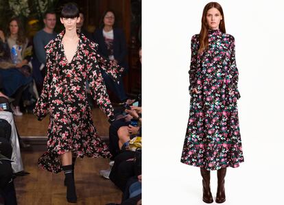 El vestido de flores

No hay duda de que H&M (a la derecha) ha bebido de las referencias de Vetements para crear este vestido de su colección otoño-invierno. Al parecer, las flores de Gvasalia tienen mucho que ver con las que decoraban –y aún decoran– los delantales o las cortinas de las abuelas georgianas o rusas.