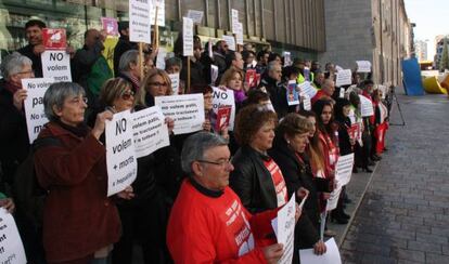 Protesta de enfermos de hepatitis C en Girona.