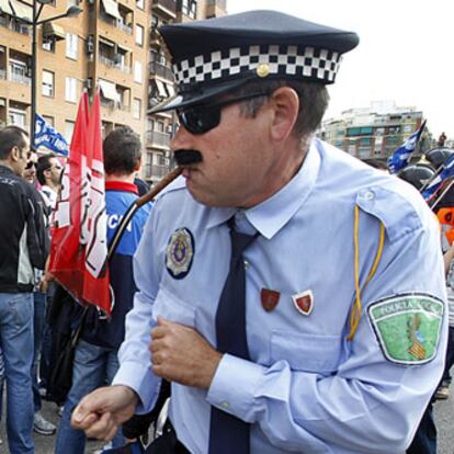 Una de las parodias que se escenificaron ayer con motivo de la protesta.