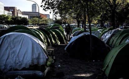 Un campamento de inmigrantes en París, el 18 de octubre