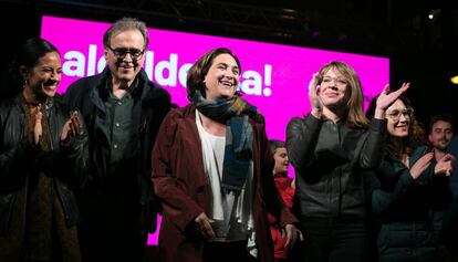 Ada Colau, en el acto de Barcelona en Comú, este jueves por la noche.