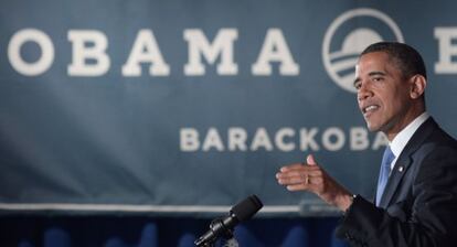 Obama en un acto de campaña en Nueva York el 14 de mayo.