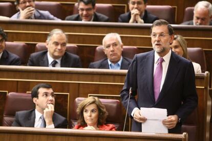 El líder del PP, Mariano Rajoy, en el Congreso de los Diputados