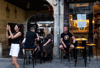 Turistas en el centro de Valencia.