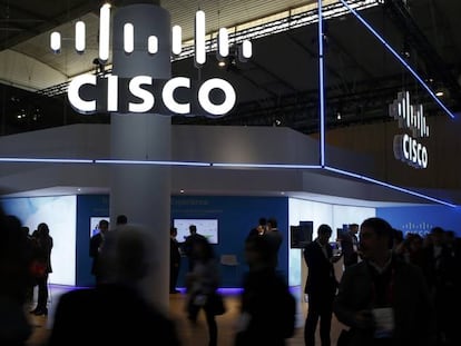 Puesto de Cisco Systems en el Mobile World Congress de Barcelona.