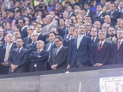 La llotja presidencial en la final de Copa del Rey de 2015.