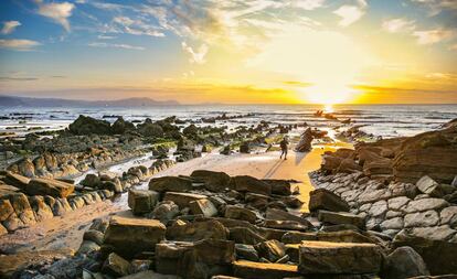 La playa de Barrika (Bizkaia).