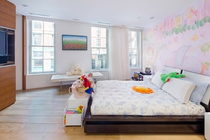 Una alcoba de la casa de Dominique Strauss-Kahn, con decoración infantil.