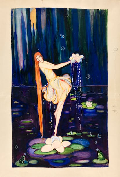 'Las blancas hojas de un nenúfar se entreabrieron' (1927), ilustración para 'Cuentos para soñar', de María Teresa León.