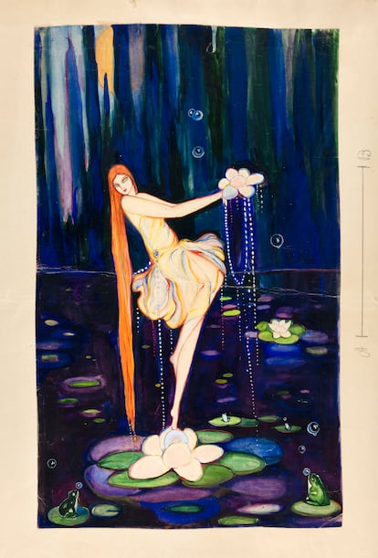 'Las blancas hojas de un nenúfar se entreabrieron' (1927), ilustración para 'Cuentos para soñar', de María Teresa León. 