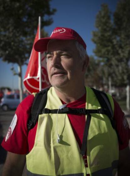 Manuel Pardavilla en la marcha de pensionistas en Valladolid