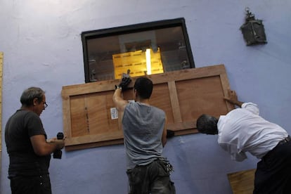 Preparativos para a chegada do furacão María em San Juan, capital de Porto Rico.