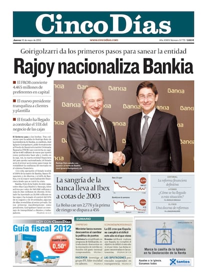 2012. Rajoy nacionaliza Bankia.