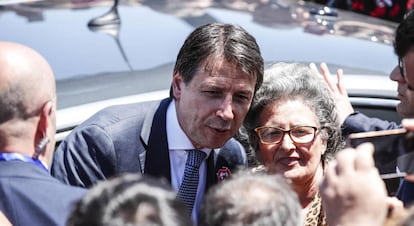 El primer ministro italiano, Giuseppe Conte en la fiesta de la República en Roma