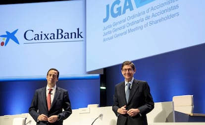 Gonzalo Gortázar, consejero delegado de CaixaBank, y José Ignacio Goirigolzarri, presidente de la entidad.