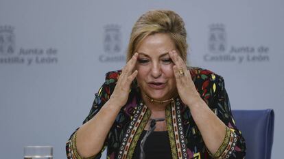 Rosa Valdeón, en una rueda de prensa en 2016.