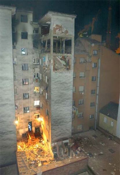 Estado en que quedó el edificio tras la explosión.