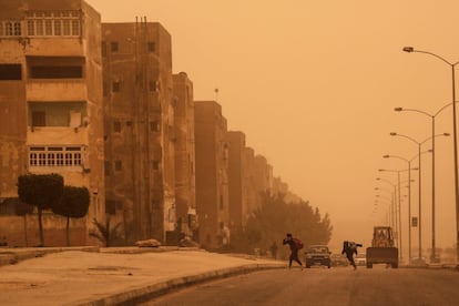 Tormenta de arena en El Cairo, Egipto.