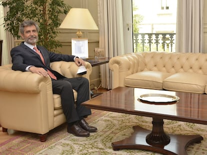 La ministra de Justicia, Pilar Llop, durante la reunión que ha mantenido con el presidente del Consejo General del Poder Judicial, Carlos Lesmes, el pasado 21 de julio en Madrid.