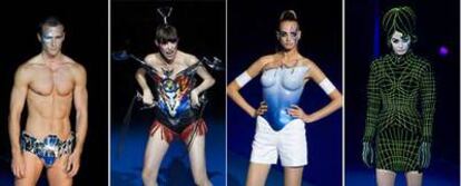 Desfile homenaje a la primera colección de Thierry Mugler el miércoles en Barcelona.