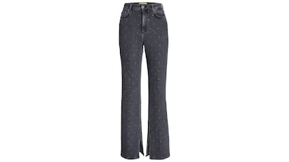 Pantalón vaquero con brillantes para mujer de Jack & Jones, de tiro alto, groutfit más arreglado.