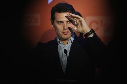 Albert Rivera, durante una rueda de prensa.