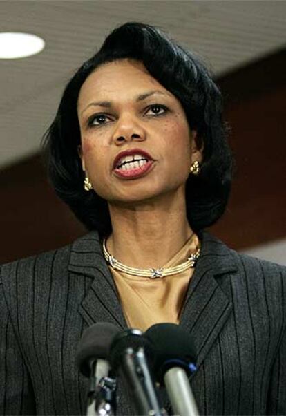 Condoleezza Rice, ayer en Maryland, antes de viajar a Europa.