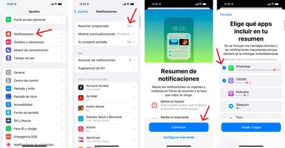 Activa el resumen de notificaciones.