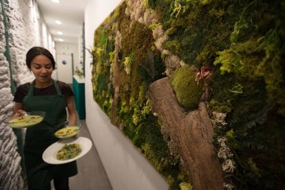 Restaurante vegano Pizzi Dixie en el barrio madrileño de Malasaña.