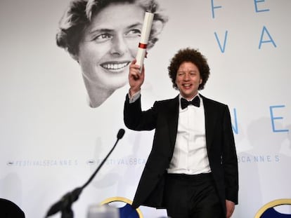 Michel Franco, tras ser premiado en Cannes.