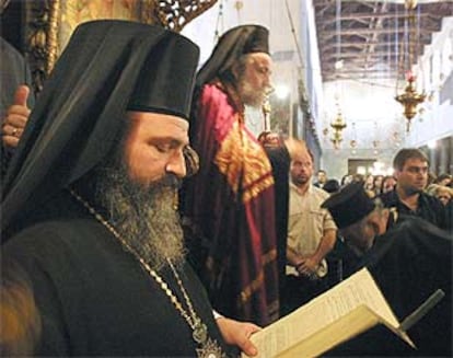 El patriarca greco ortodoxo, durante la celebración.