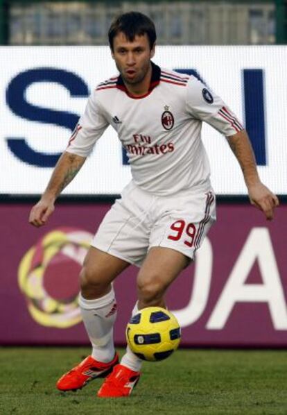 Cassano, en un partido con el Milan
