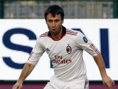 Cassano, en un partido con el Milan