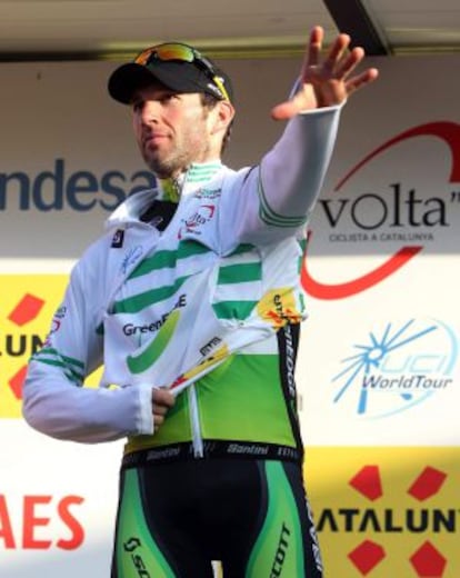 Albasini, con el jersey de lder de la Volta.