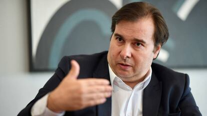 El presidente de la Cámara de Diputados Rodrigo Maia, en su residencia de Brasilia el miércoles.