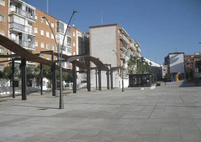 Estado actual de la plaza de la Hispanidad.