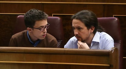 &Iacute;&ntilde;igo Errej&oacute;n y Pablo Iglesias el pasado 15 de marzo. 